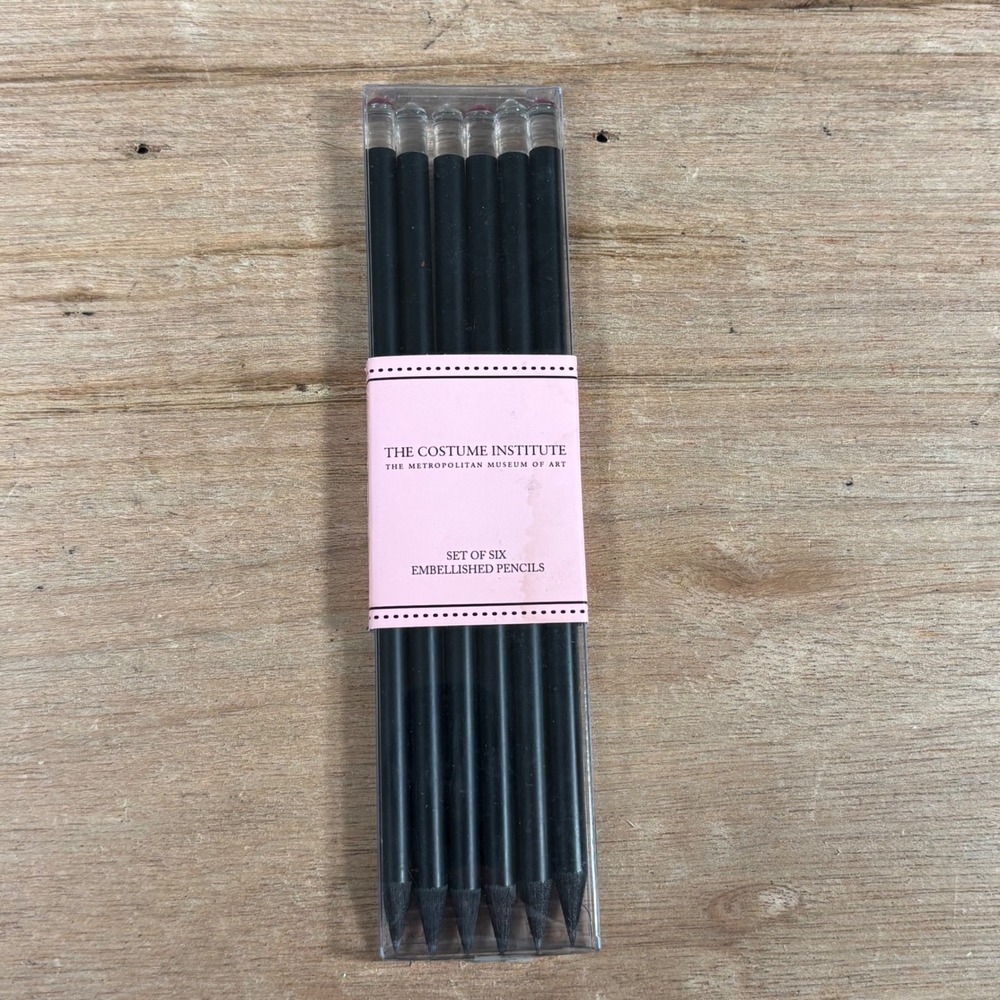 Metropolitan Museum of Art Costume Institute Embellished Pencil Set of 6 Black
